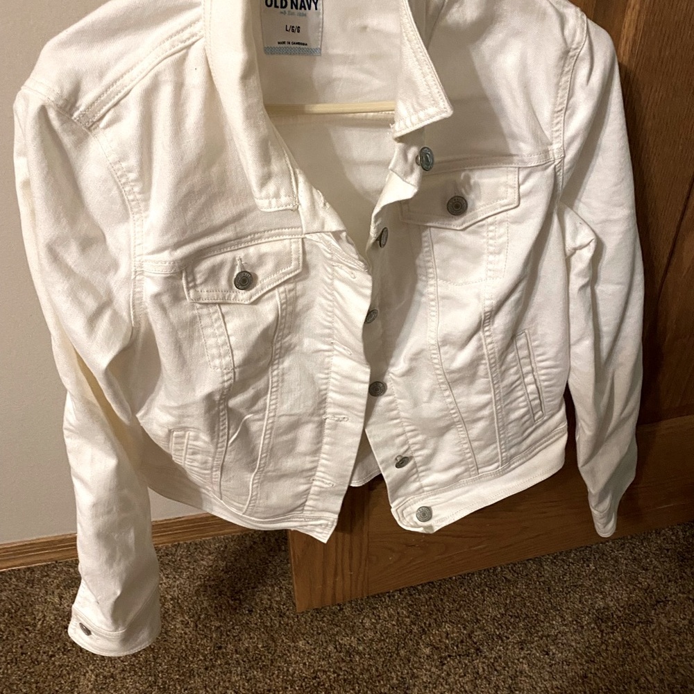 White, heavier Jean jacket from Old Navy